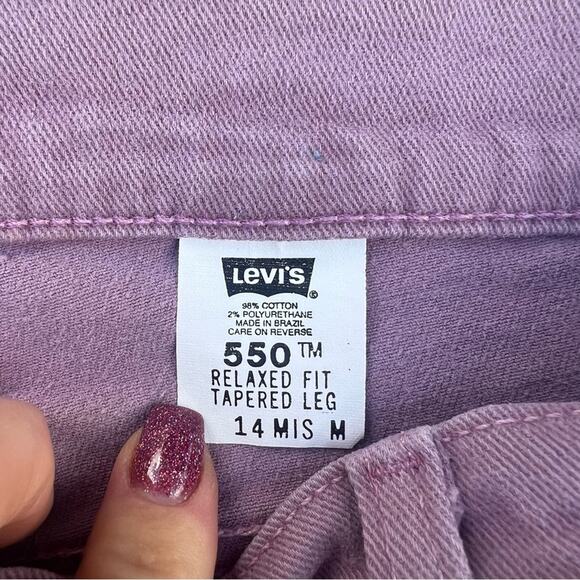 Vintage Y2K Levi’s 550 relaxed fit tapered leg pink jeans Size 14 Mis M - Picture 7 of 7